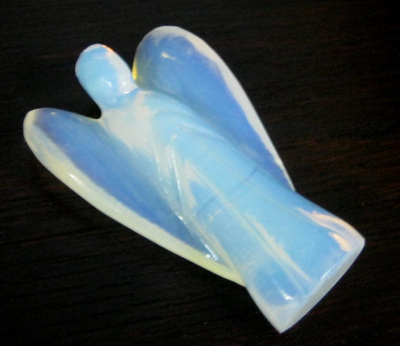 CRYSTALMIRACLE Beautiful 1.9 INCHES OPALITE Guardian Fairy Angel Crystal Healing Men Women Gift Positive Energy Meditation Health Wealth Peace Reiki FENG Shui Success Prosperity Wellness Spiritual