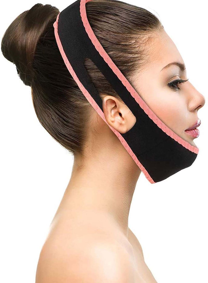 Y&D V Shaped Slimming Face Mask, 1 Pcs Facial Strap Weight Reducing Pain-Free Anti-Wrinkle Band For Women Eliminates Sagging Skin Lifting Firming Anti-aging Pink  - Image 2