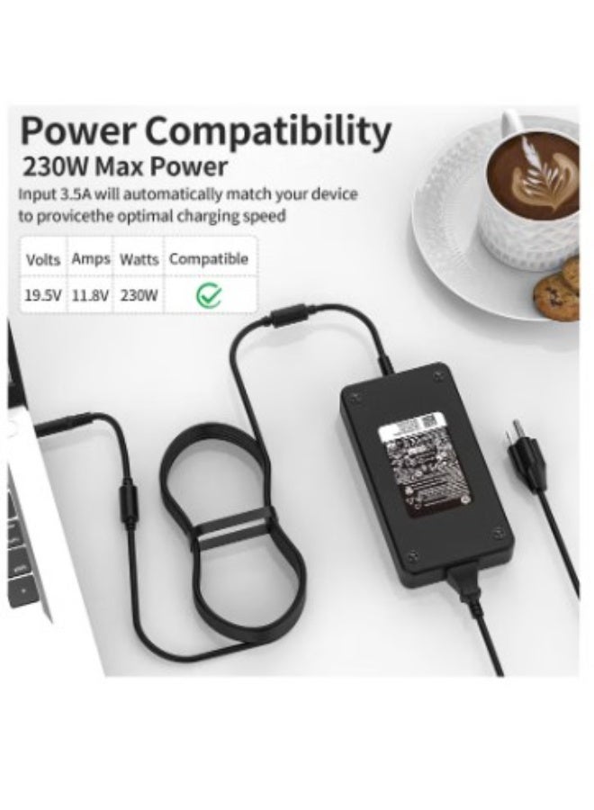 Terabyte 230W Charger Fit for 925141-850 L58062-001 HP Omen X 2S 15, HP Z2 Mini G4, HP Zbook 15 17 G2, HP Thunderbolt Dock 230W G2 2UK38AA Gaming Laptop Power Supply Adapter Genuin OEM 7.4mm*5.0mm tip - Image 4