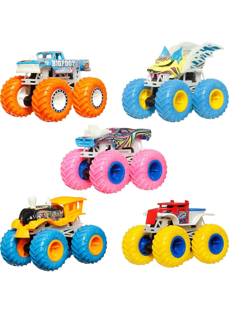 Hot Wheels لعبة شاحنة الوحش مصنوعة من المعدن تتوهج في الظلام مقياس 1:64 - قطعة واحدة فقط، متنوعة - Image 5