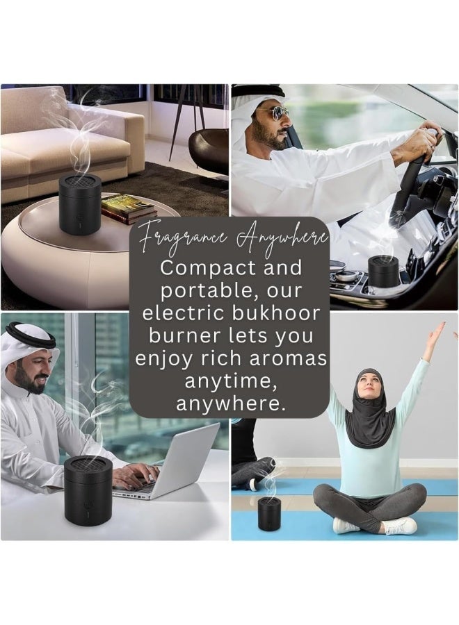 مبخرة عود كهربائية محمولة موديل X-028 - مبخرة بخور فاخرة للعلاج العطري للاستخدام المنزلي والمكتبي والسيارة - موزع روائح كهربائي سريع التسخين - Image 2