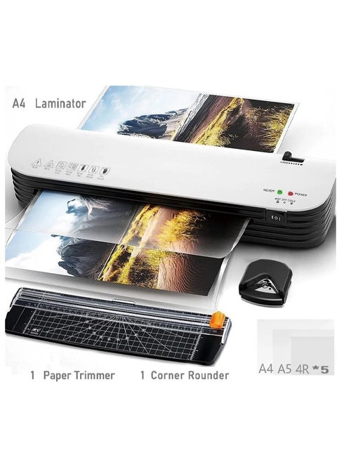 Hot and Cold Laminating Machine: This versatile 4-in-1 thermal laminator is suitable for A4, A5, and A6 sizes, with a maximum width of 9 inches. Perfect for home, office, or school use, it comes with a paper trimmer, corner rounder, and 15 laminating pouches.