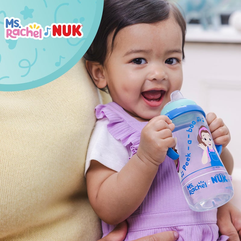 NUK Learner Cup, Ms. Rachel, 10 oz, 8+ Months, 2 pack â€“ Soft Spout, Easy-Grip Handles, BPA Free, Spill Proof Transition Sippy Cup - Image 2