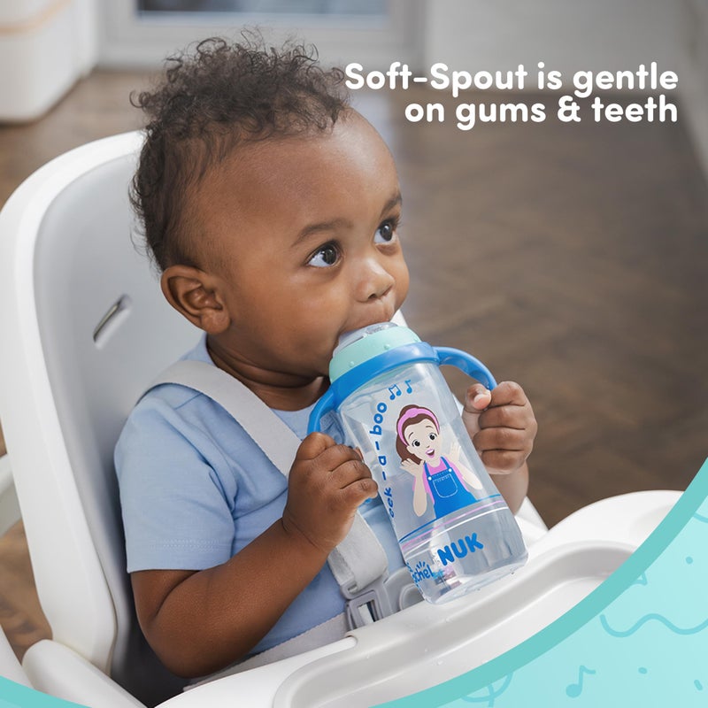 NUK Learner Cup, Ms. Rachel, 10 oz, 8+ Months, 2 pack â€“ Soft Spout, Easy-Grip Handles, BPA Free, Spill Proof Transition Sippy Cup - Image 4
