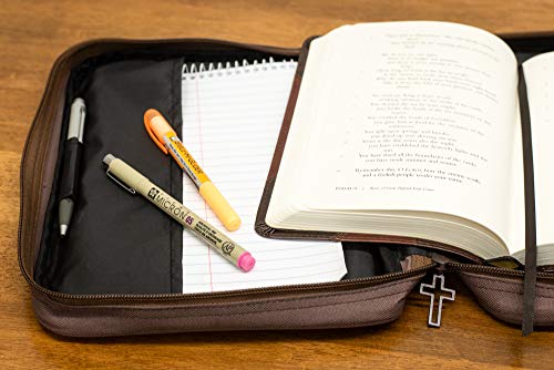 Dicksons Brown Eagles Reinforced Polyester Bible Cover Case with Handle, X-Large - Image 2