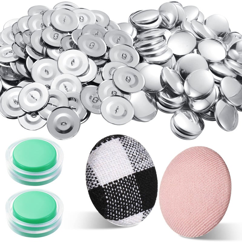 Raiten 100 Sets Cover Buttons Kit with Tools  Size 4511 Inch DIY Fabric Cloth Cover Buttons with Wire Backs 