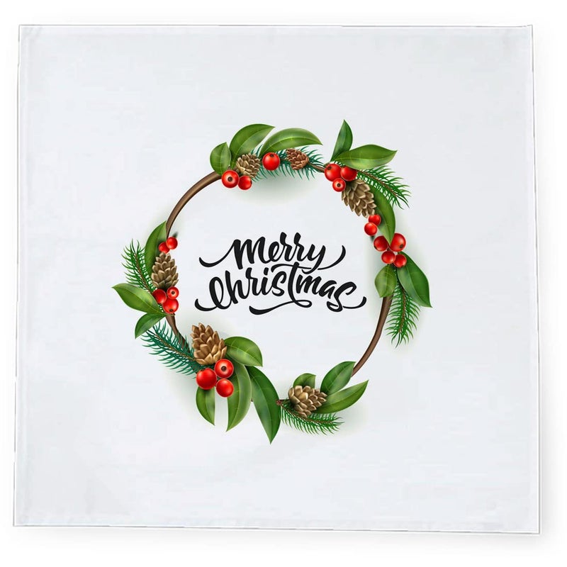 Khakee 6 Pcs Christmas Theme Silk Table Napkins 10x 10 for Xmas Decoration Christmas OrnamentsChristmas Giftxmas21171 - Image 3