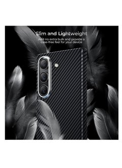 Aookay Magnetic Case for Samsung Galaxy Z Fold 6 5G, Real 600D Aramid Fiber Kevlar 600D Slim Thin Touch Feeling Ultra Light, Compatible with Mag-Safe Support Wireless Charging Cover for Fold 6 (Deep Black)  - Image 5