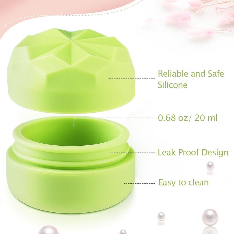 NEXMEE 3 Pcs Silicone Cream Jars for Travel Small Leakproof Small Travel Containers 20ml Cream Dispenser Refill Travel Jar Face Body Hand Cream Shampoo Powder Travel Accessories for Lotion  - Image 5