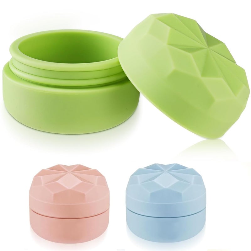 NEXMEE 3 Pcs Silicone Cream Jars for Travel Small Leakproof Small Travel Containers 20ml Cream Dispenser Refill Travel Jar Face Body Hand Cream Shampoo Powder Travel Accessories for Lotion  - Image 1