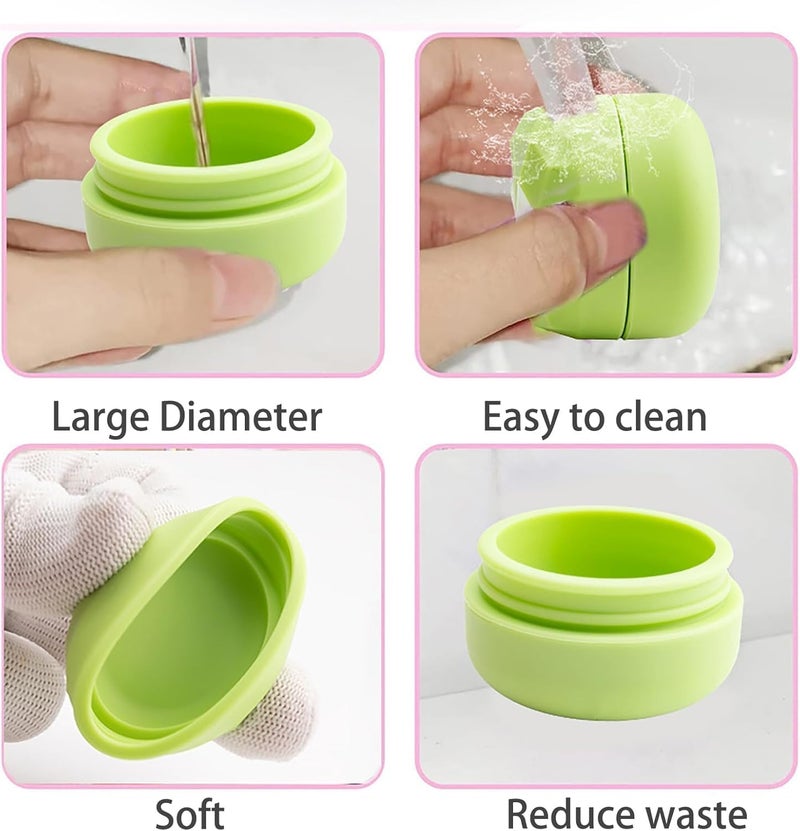 NEXMEE 3 Pcs Silicone Cream Jars for Travel Small Leakproof Small Travel Containers 20ml Cream Dispenser Refill Travel Jar Face Body Hand Cream Shampoo Powder Travel Accessories for Lotion  - Image 2