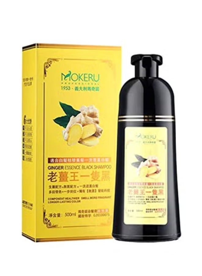 MOKERU Natural Ginger Black Hair Dye Shampoo 500ml - Image 1