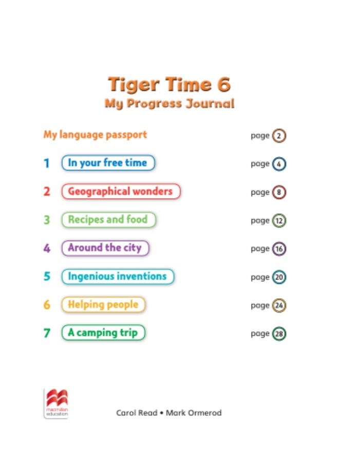Macmillan Tiger Time -  English Course for Schools -level 6_My_Progress_Journal - Image 1