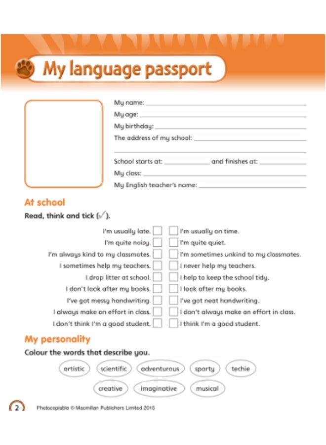 Macmillan Tiger Time -  English Course for Schools -level 6_My_Progress_Journal - Image 2