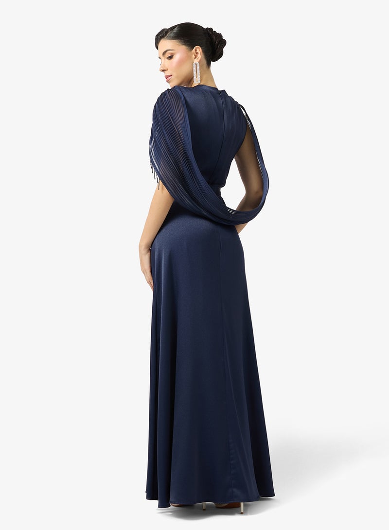 نمشي x فستان - بأكمام بارزة مزينة بالخرز - Image 2