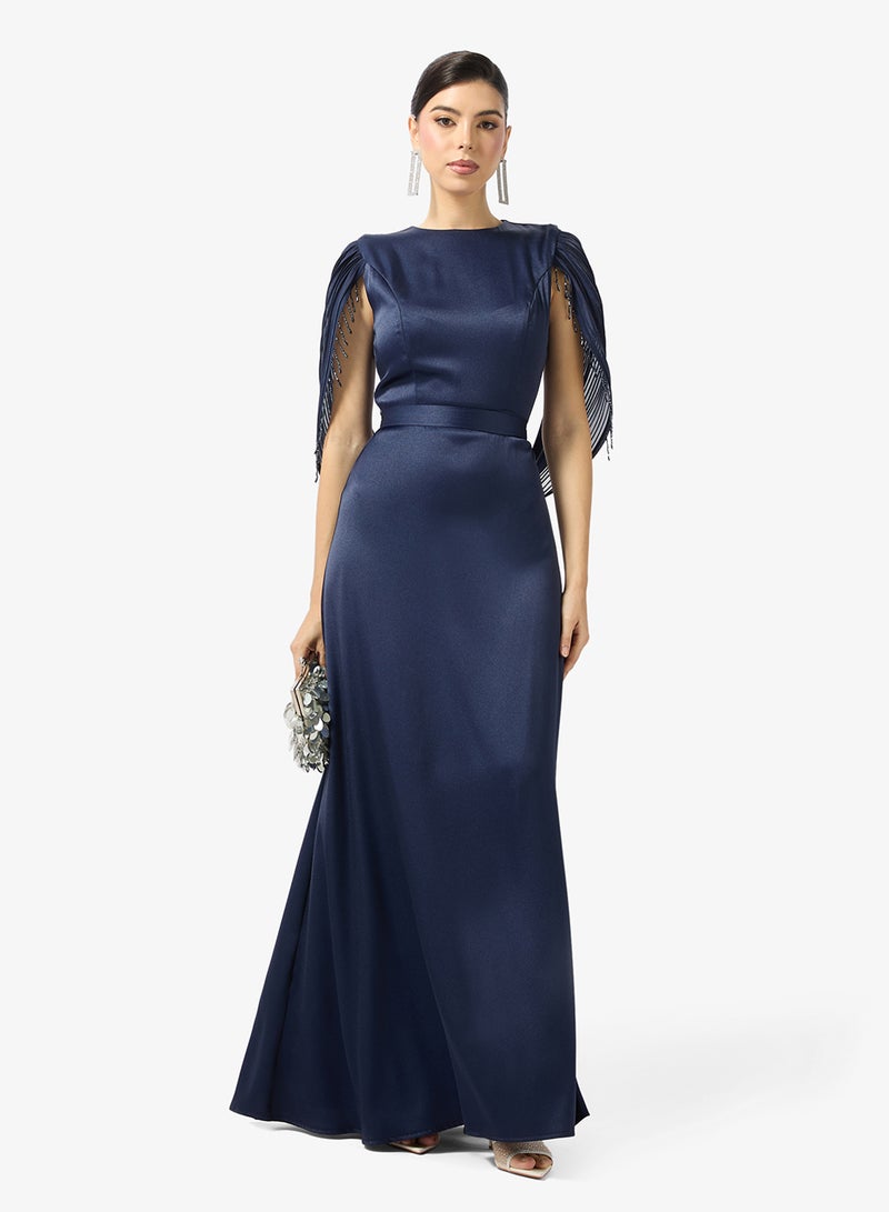 نمشي x فستان - بأكمام بارزة مزينة بالخرز - Image 5