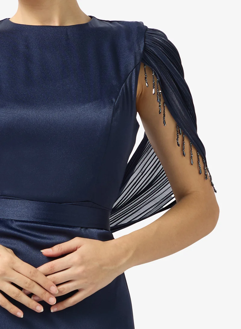 Namshi x Bead Embellished Statement Sleeve A Line Dress