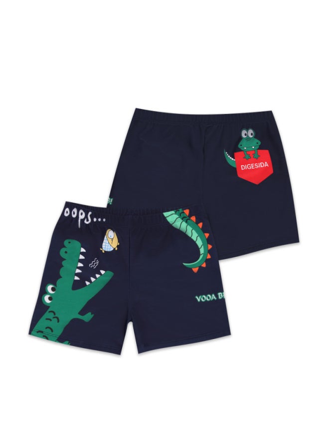 LORIA Children's Swimsuit Baby Cartoon Swimsuit Boy Swimsuit Medium And Large Children Hot Spring Swimming Trunks Swimming Cap Baby - Image 1