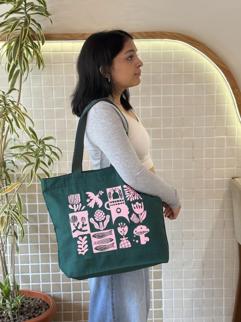 EcoRight Large Canvas Tote Bag for Women, Tote Handbags for Women with Zipper & Inner Pocket for College, Shopping, Office - Image 4