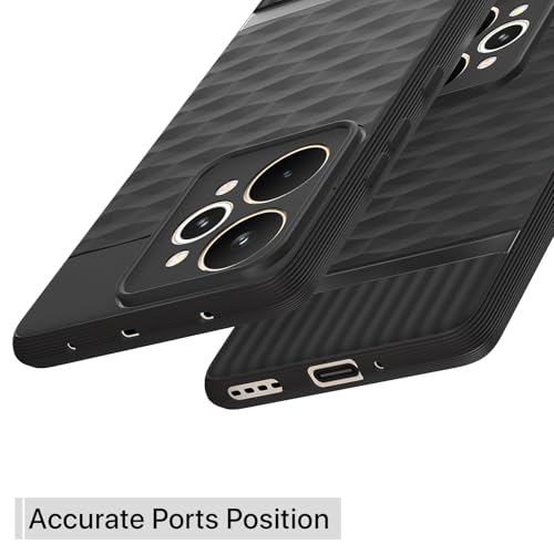 Pikkme Back Cover for Realme 15 Pro 5G Camera Protection 3D Hexa Cube Design Silicone Protective Bumper Case (Black) - Image 4