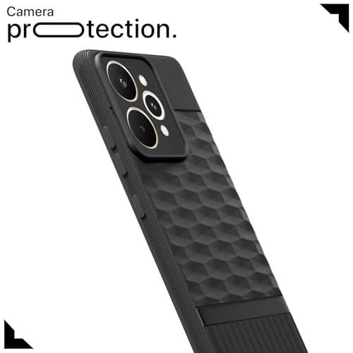 Pikkme Back Cover for Realme 15 Pro 5G Camera Protection 3D Hexa Cube Design Silicone Protective Bumper Case (Black) - Image 5