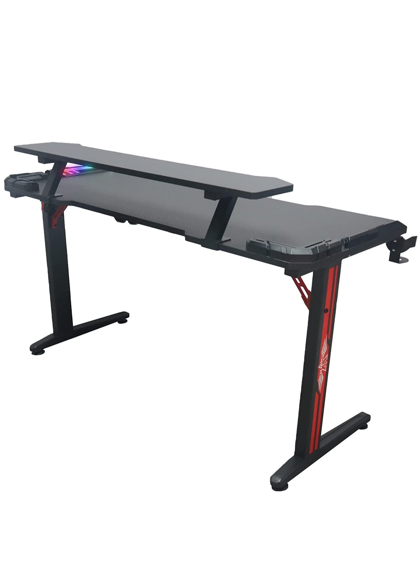 AWD Gaming Desk Table With RGB light, Computer Desk (TD2-1600), Cup Holder and Headphone Hook Gamer Workstation Game Table.