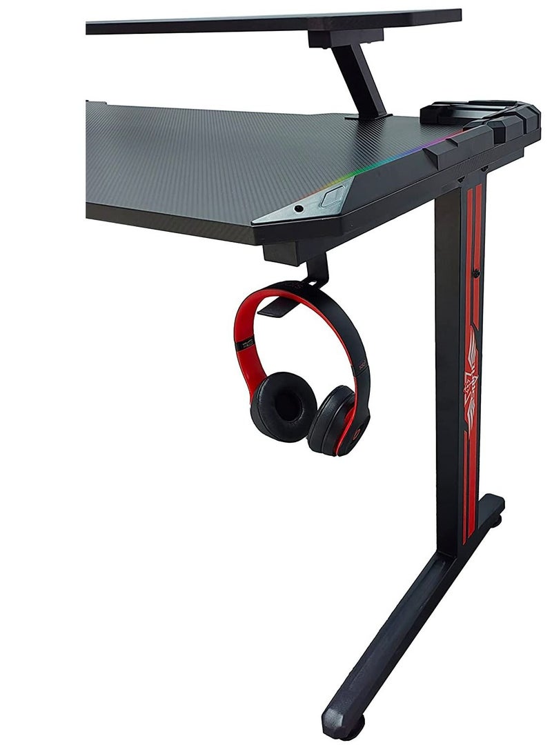 AWD - AWD Gaming Desk Table With RGB light, Computer Desk (TD2-1600), Cup Holder and Headphone Hook Gamer Workstation Game Table. - Image 1