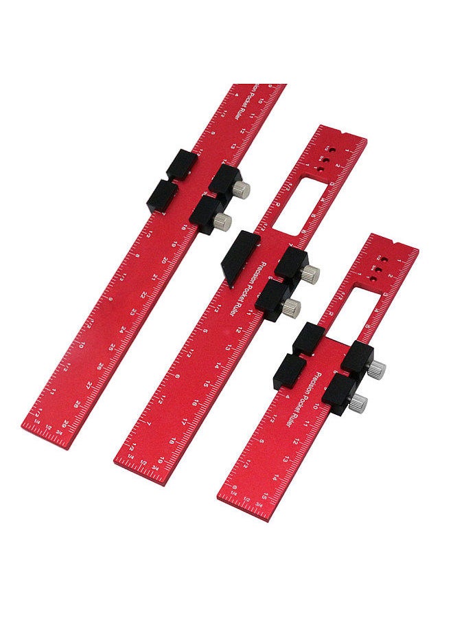 Generic Woodworking Scriber Positioning Scribing Gauge Ruler Aluminum Alloy Measuring Tool with Metric and Imperial Scales for Carpenter  - Image 2