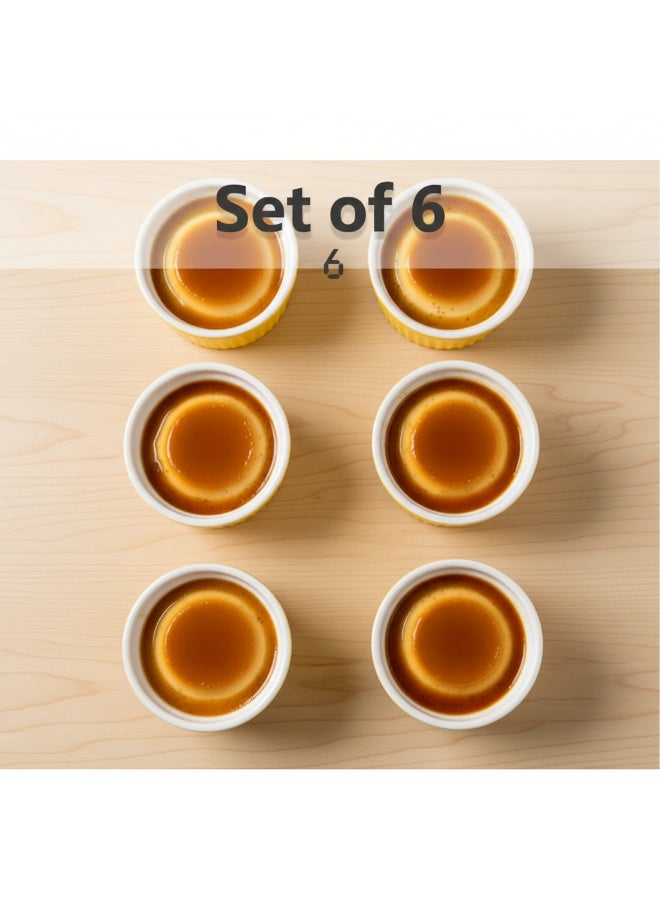 الأزرق جي دبليو أوعية رامكينز للكريمة برولي، أوعية رامكينز من البورسلين آمنة للخبز، أوعية رامكينز من البورسلين للخبز، أوعية رامكينز للخبز على الطراز الكلاسيكي، طقم من 6 قطع - Image 4