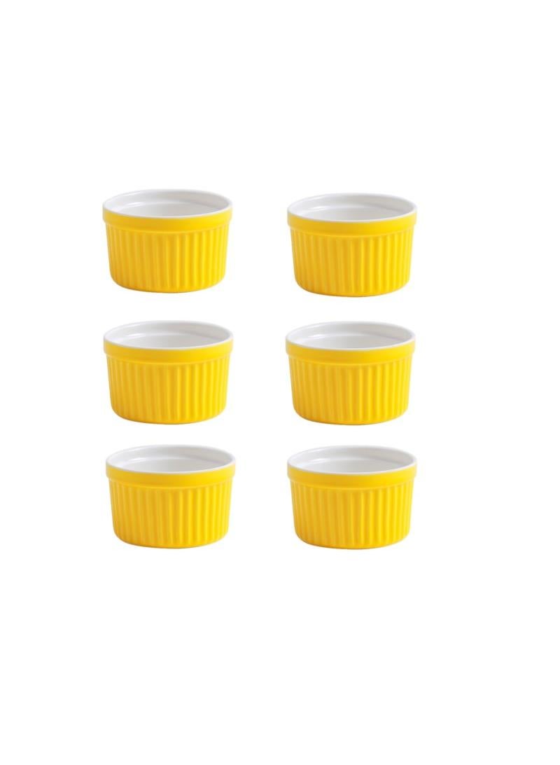 الأزرق جي دبليو أوعية رامكينز للكريمة برولي، أوعية رامكينز من البورسلين آمنة للخبز، أوعية رامكينز من البورسلين للخبز، أوعية رامكينز للخبز على الطراز الكلاسيكي، طقم من 6 قطع - Image 5