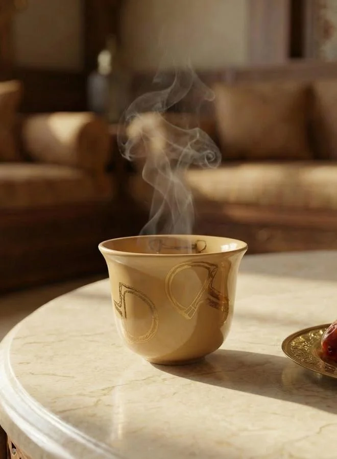 صلصال Set of 2 Fares Arabic Coffee Cups - Havane Brown