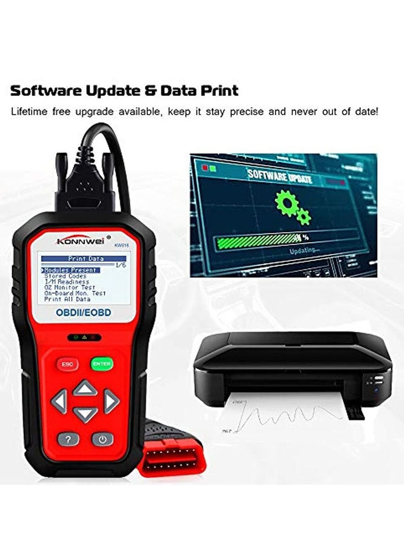 كونوي KW818 obd2 الماسح الضوئي قارئ رمز الشاشة الكبيرة - Image 4