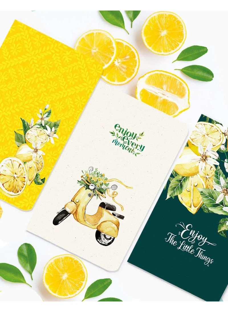 Kağıt Gemi Dükkan 3 Piece Lemon Notebook Set