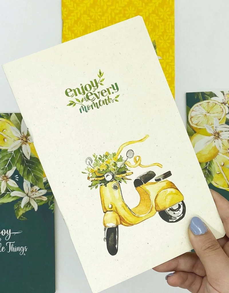Kağıt Gemi Dükkan 3 Piece Lemon Notebook Set