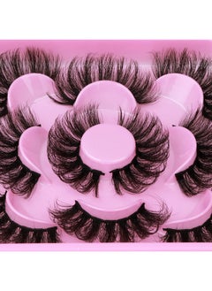 Focipeysa Dramatic Eyelashes Fluffy Faux Mink Lashes 22Mm Long False Eyelashes D Curl Eyelashes That Look Like Extension 5 Pairs Pack  - Image 2