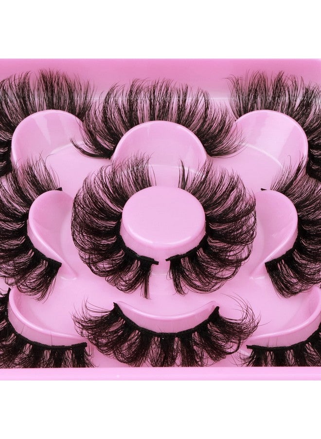 Focipeysa Dramatic Eyelashes Fluffy Faux Mink Lashes 22Mm Long False Eyelashes D Curl Eyelashes That Look Like Extension 5 Pairs Pack - Image 2