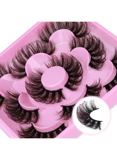 Focipeysa Dramatic Eyelashes Fluffy Faux Mink Lashes 22Mm Long False Eyelashes D Curl Eyelashes That Look Like Extension 5 Pairs Pack  - Image 5