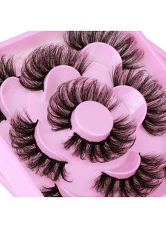 Focipeysa Dramatic Eyelashes Fluffy Faux Mink Lashes 22Mm Long False Eyelashes D Curl Eyelashes That Look Like Extension 5 Pairs Pack  - Image 3