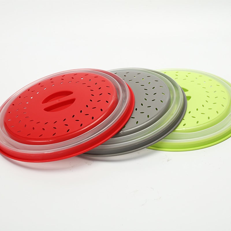 Microwave Oven Folding Cover Heating Cover Multi-Functional Silicone Folding Fresh-Keeping Cover Oil-Proof And Splash-Proof Cover Heating Cover - Image 1