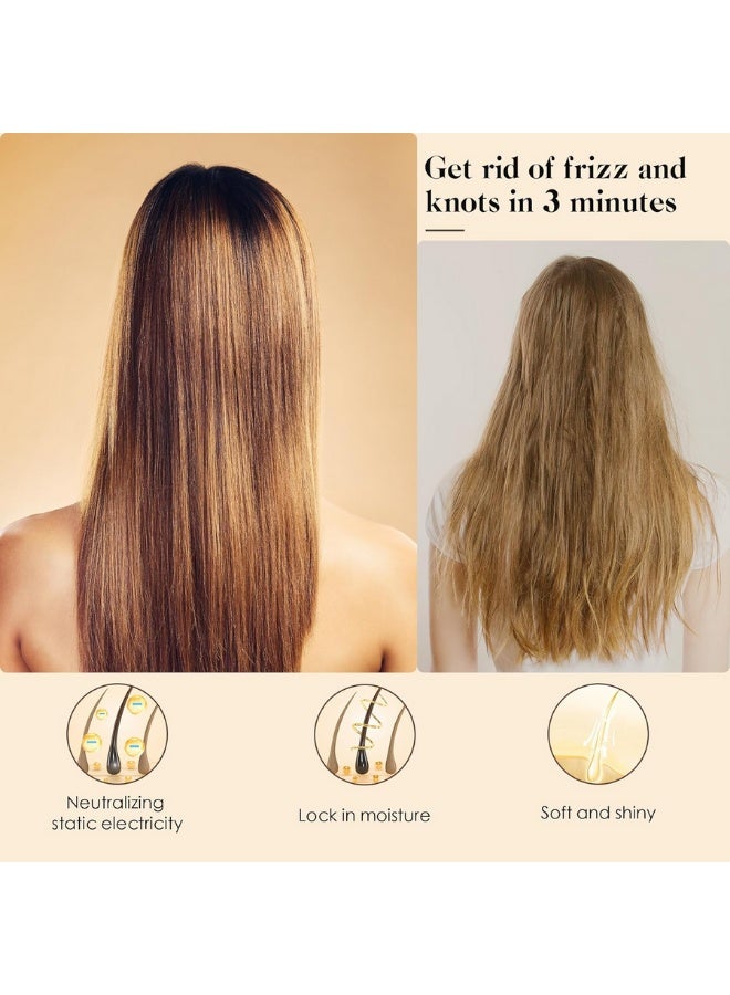 فرشاة شعر خشبية من الخيزران الطبيعي لنمو الشعر وتدليك فروة الرأس - فرشاة مسطحة (Paddle) بأسنان خيزران مستديرة تفك التشابك وتقلل من الهيشان لجميع أنواع الشعر (مبلل أو جاف) | مقبض مريح ومستدام صديق للبيئة للنساء والرجال والأطفال. - Image 2