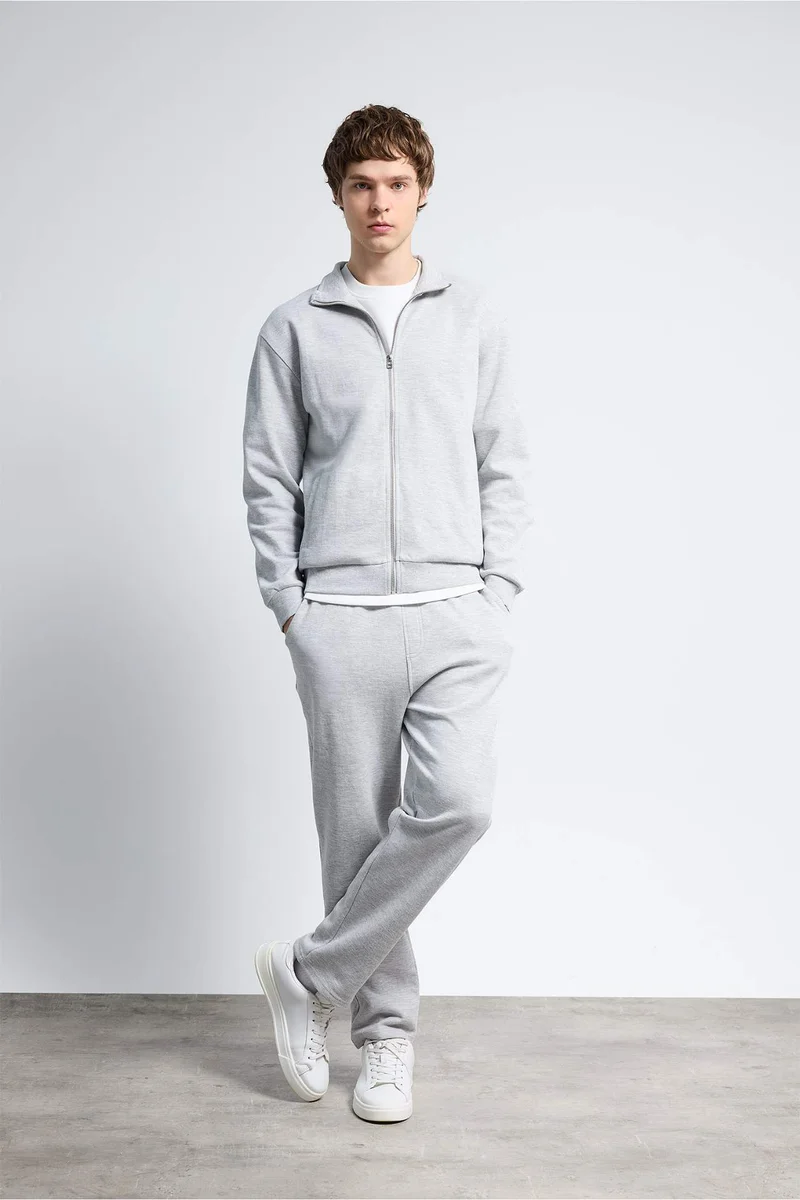 DeFacto High Neck Zip-Up Sweatshirt