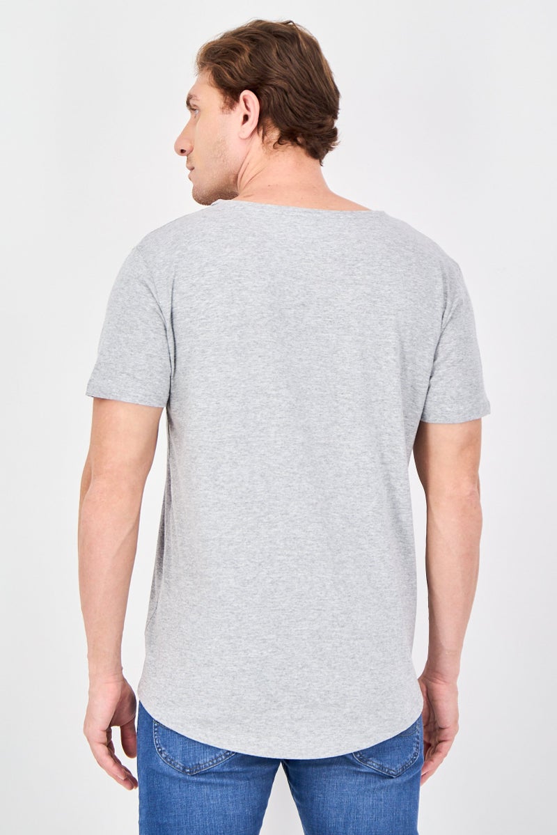 LEE Men Round Neck Short Sleeve Heather T-Shirt, Heather Grey - Image 3