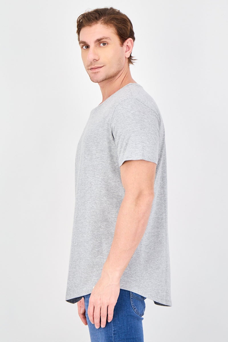 LEE Men Round Neck Short Sleeve Heather T-Shirt, Heather Grey - Image 2