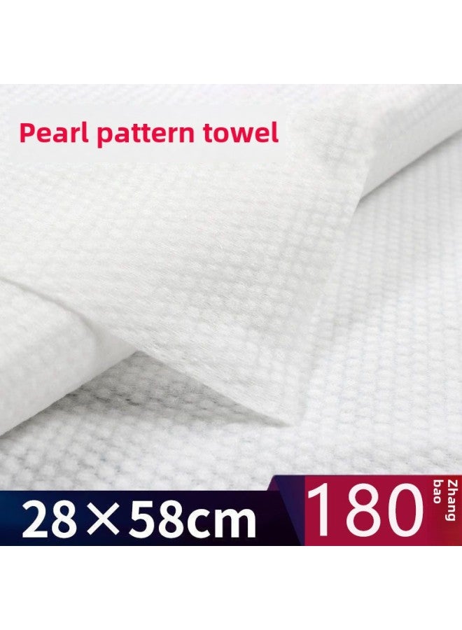 Generic Hair Salon Barber Shop Disposable Towel Thickened Foot Bath Towel Special Non-woven Cloth For Foot Wipe-Color:Pearl Pattern 60g 28*58 [180 Sheets]  - Image 1