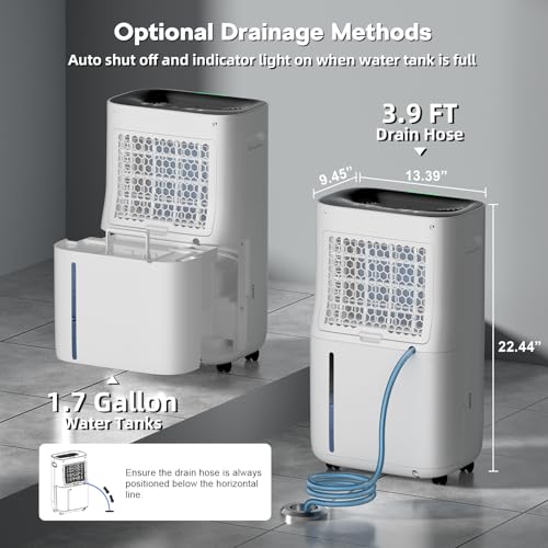 Ludatido 2025 Upgraded 5000 Sq.Ft 80 Pint Dehumidifier for Basements with Large 6.5L Water Tank, 24H Timer, Child Lock Defrost, Silent, Mold, 4 Modes Operation Auto shut-off - Image 2