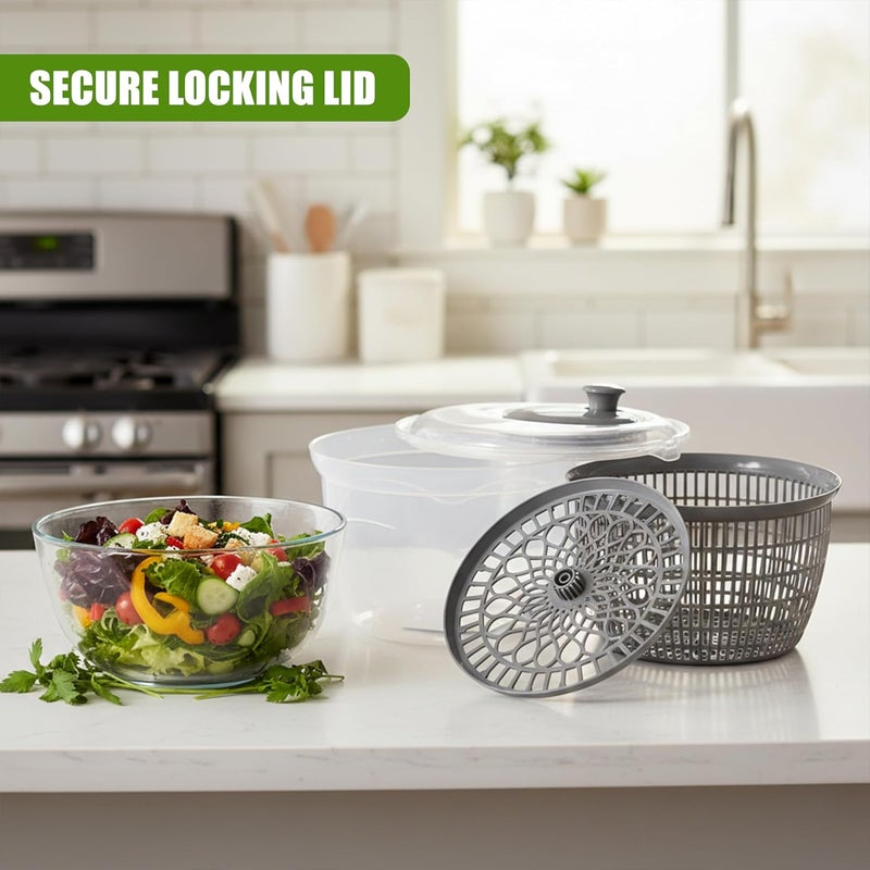 Geezy Salad Leaf Dryer Healthy Eating Large Salad Spinner Veggies Drainer Colander Plastic Bowl - Image 2