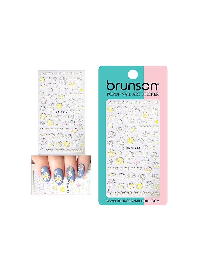 5D Flower Decals Exquisite Self Adhesive Nail Art Decoration Stickers 5D-k012