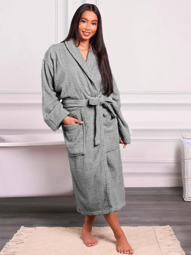1Chase 1CHASE Luxury Ultra Soft Cotton Shawl Bathrobe