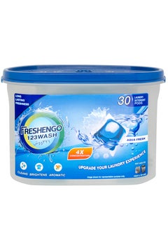 123 Wash Freshengo 123Wash 3 Benefits in 1 Chamber Laundry Pods – 30 Units of Dissolvable Detergent Capsules with Enzymatic Wash for Stain Removal, Fabric Care & Long Lasting Fragrance (Pack of 30) 