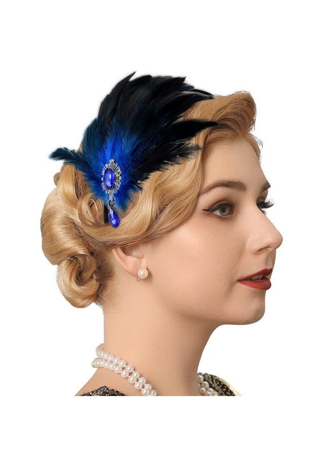 GENBREE Enbree 1920S Flapper Headband Black Feather Headpiece Feather Hair Hoop Feather Headwear Cocktail Party Hair Accessories For Women And Girls  - Image 3